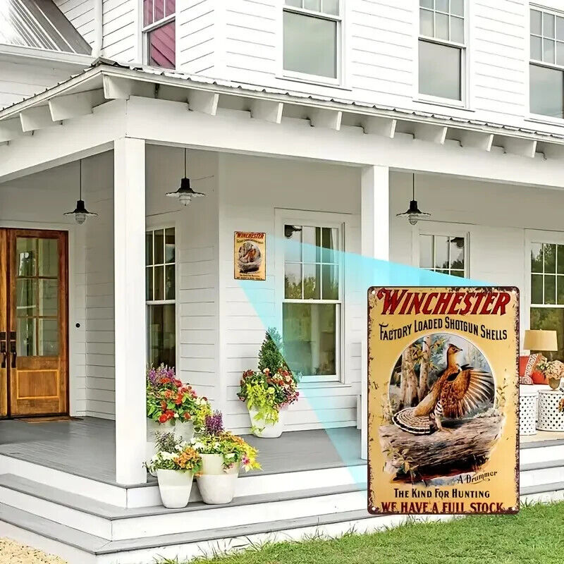 Winchester Factory Loaded Shotgun Shells Tin Metal Sign. Metal Wall Decor. New.