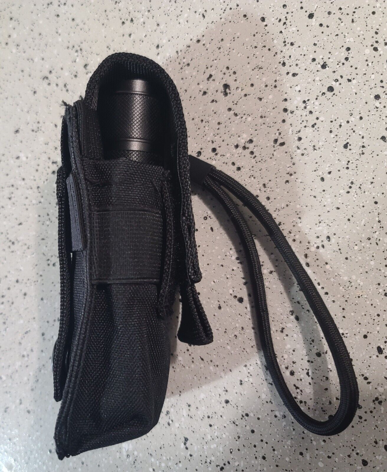 ARMY GREEN MOLLE FLASHLIGHT HOLDER WITH FLASHLIGHT