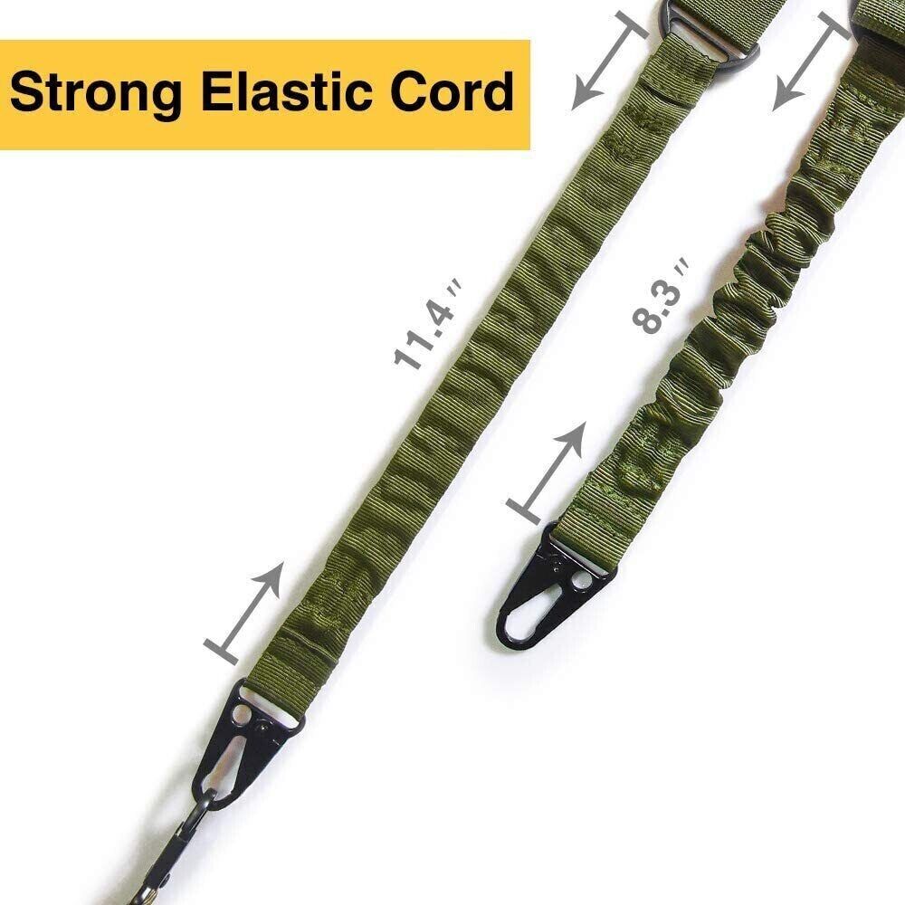 2 POINT TACTICAL RIFLE BUNGEE SLING IN BLACK & GREEN.