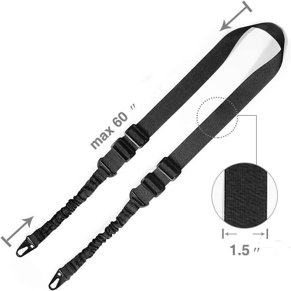 2 POINT TACTICAL RIFLE BUNGEE SLING IN BLACK & GREEN.