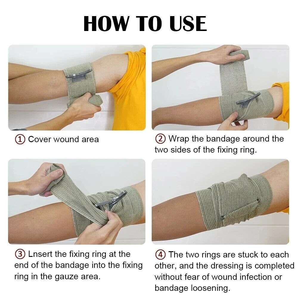4" and 6" Israeli Trauma Bandage. Emergency Dressing, First Aid Compression Band