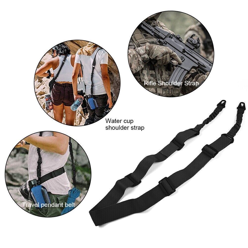 2 POINT TACTICAL RIFLE BUNGEE SLING IN BLACK & GREEN.