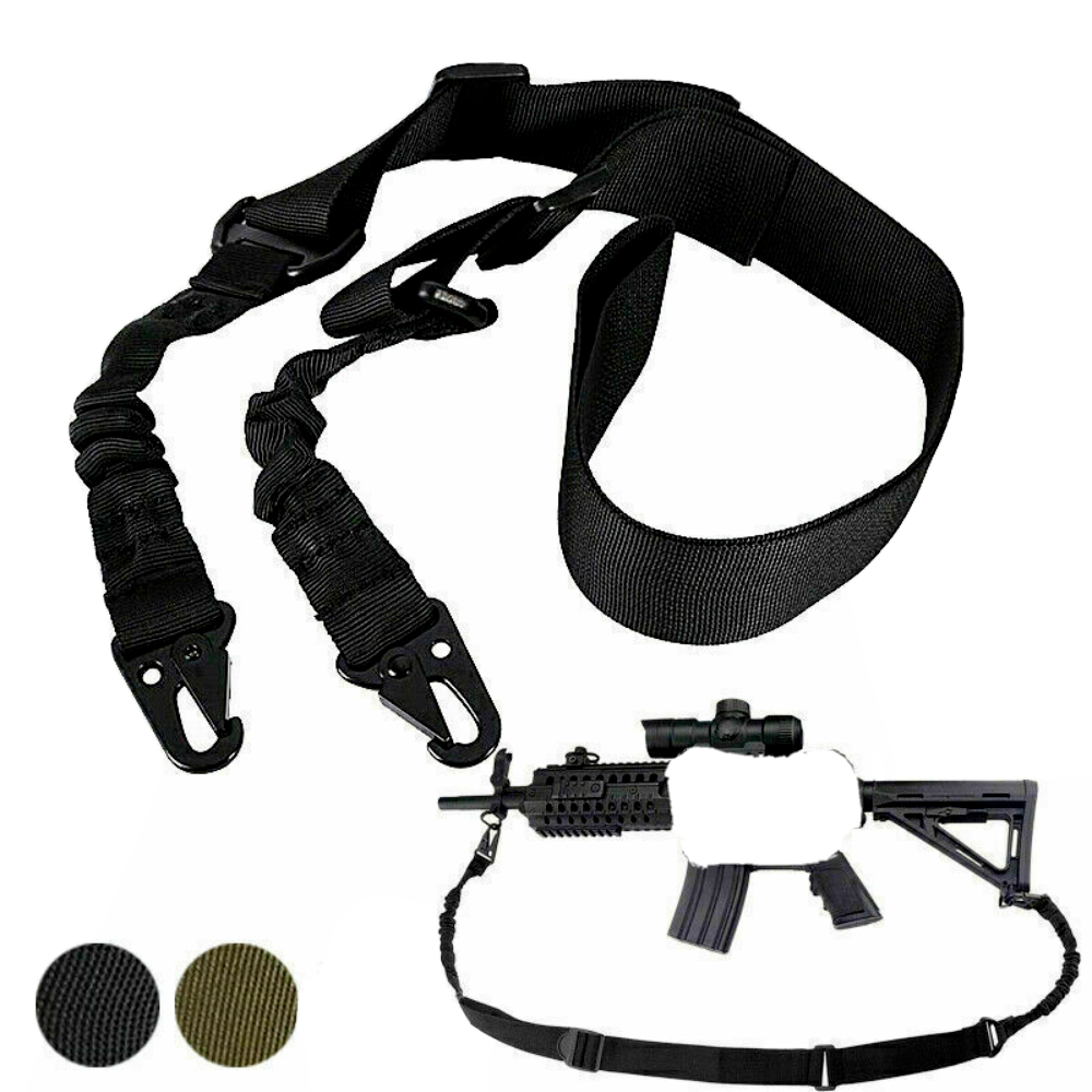2 POINT TACTICAL RIFLE BUNGEE SLING IN BLACK & GREEN.