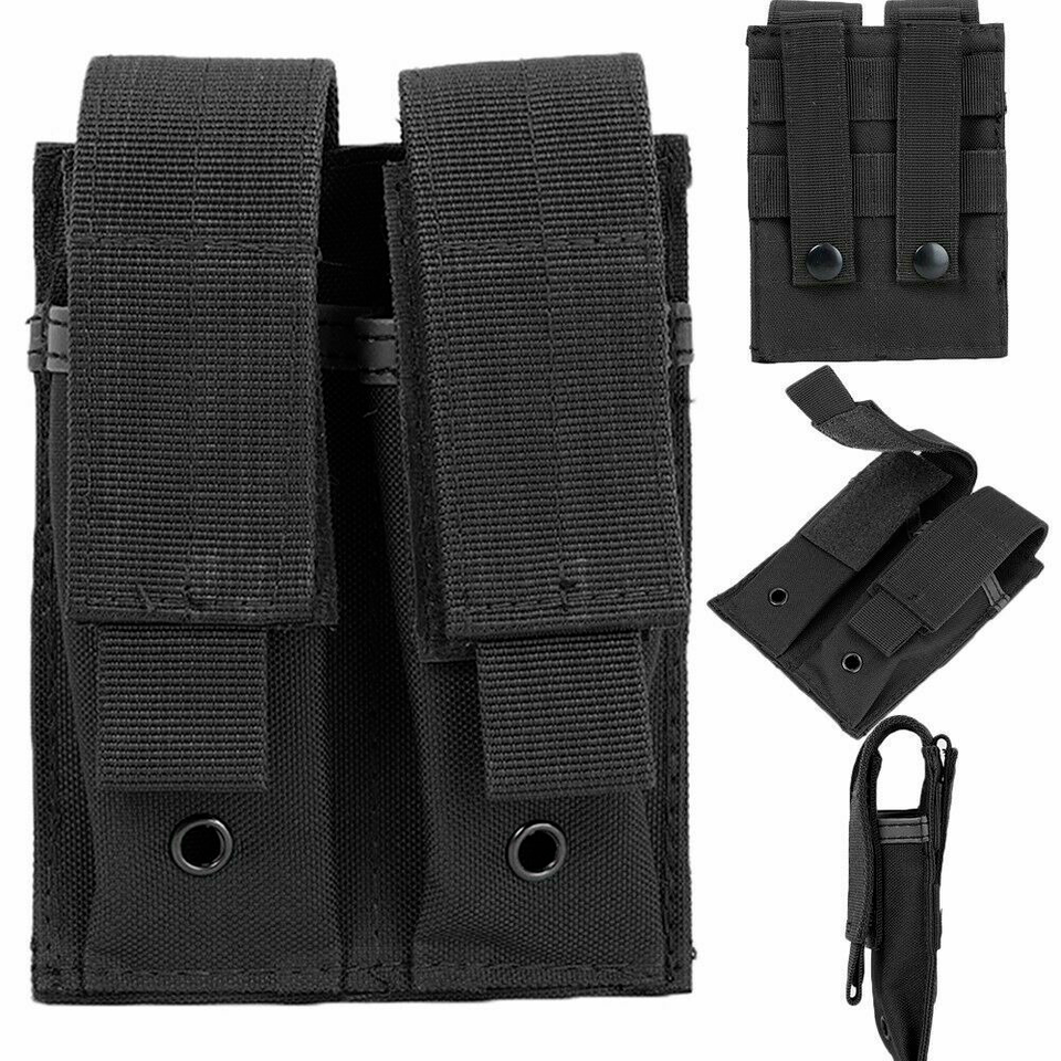 Double Pistol Magazine Molle Pouch Holder. 3 colors to choose from. 600D Nylon.