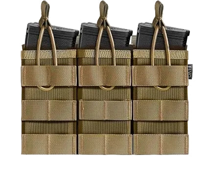 Loki-360 Tactical 3-Rifle Magazine MOLLE Tan Pouch