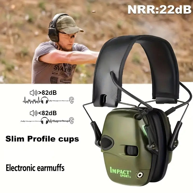 Shooting Earmuffs with Carrying Case & AUX Cable. 22db Electronic Volume control
