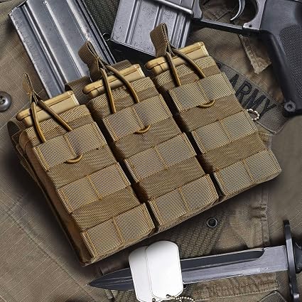 Loki-360 Tactical 3-Rifle Magazine MOLLE Tan Pouch