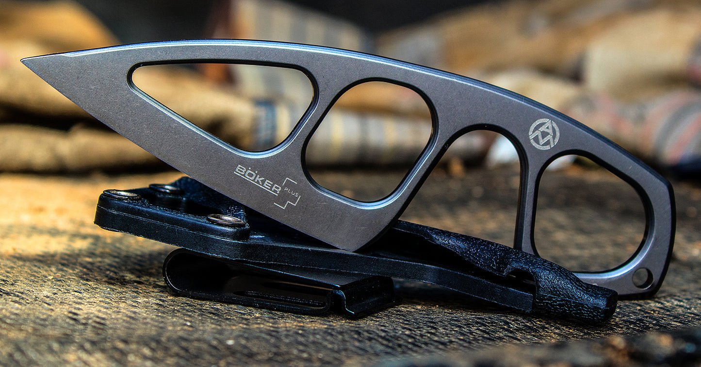 Boker Plus MA-2 Fixed Blade Neck Knife (2.5" Gray)