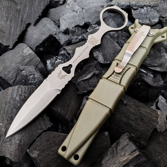 SOCP Silver Dagger with Logo in Green Sheath