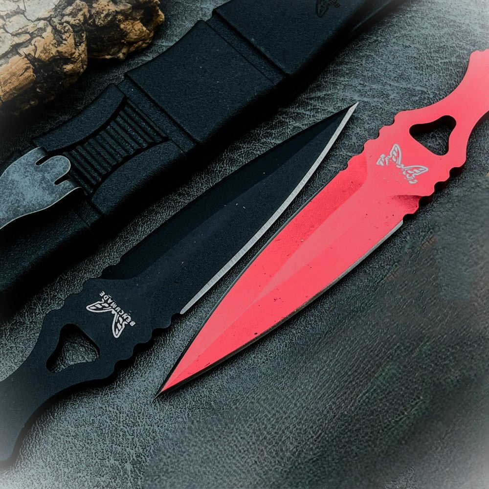 BM 176 SOCP Dagger with Logo D2 Fixed Blade w/ Sheath. Black or Red Choice.