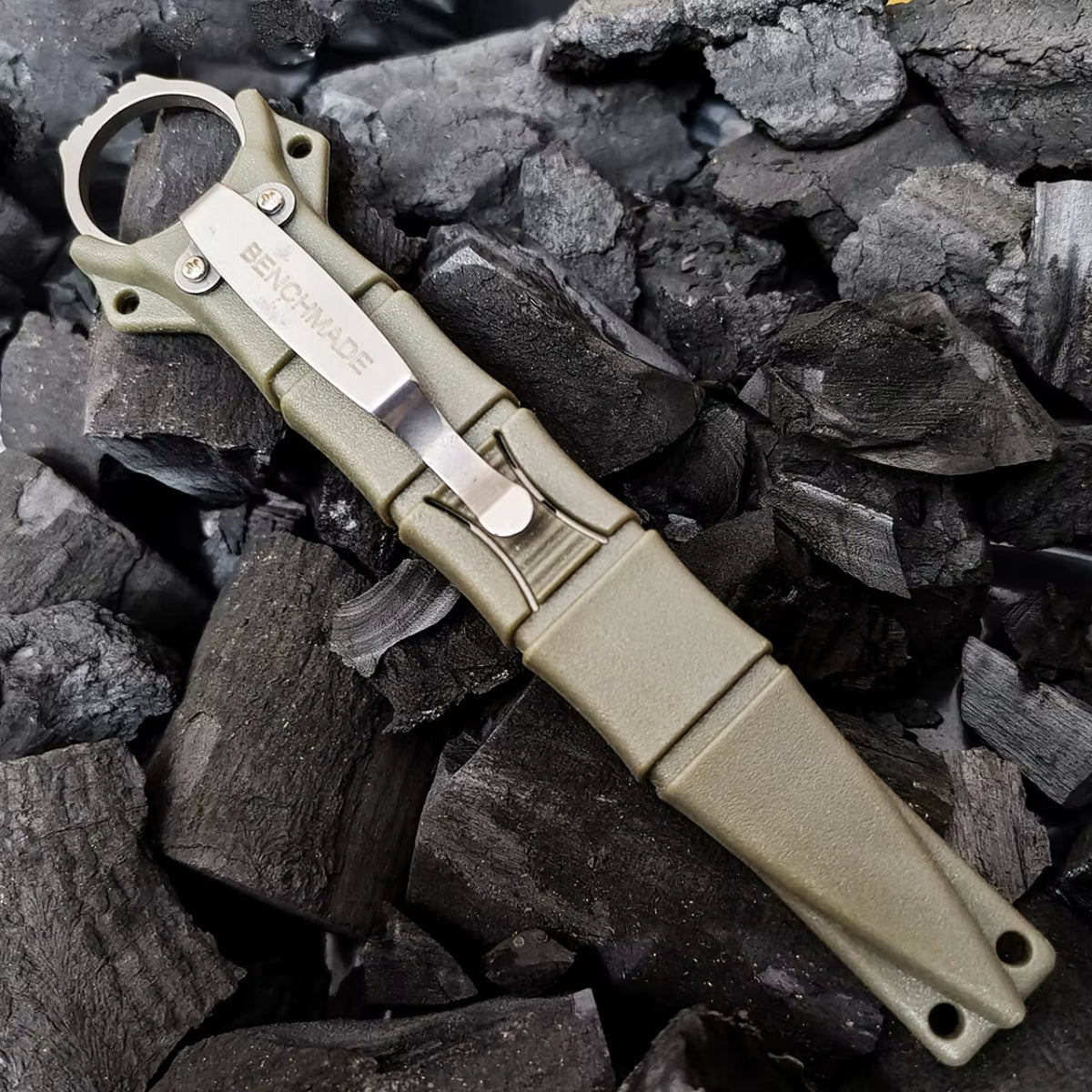 SOCP Silver Dagger with Logo in Green Sheath