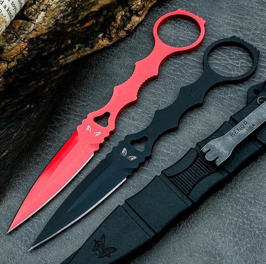 BM 176 SOCP Dagger with Logo D2 Fixed Blade w/ Sheath. Black or Red Choice.