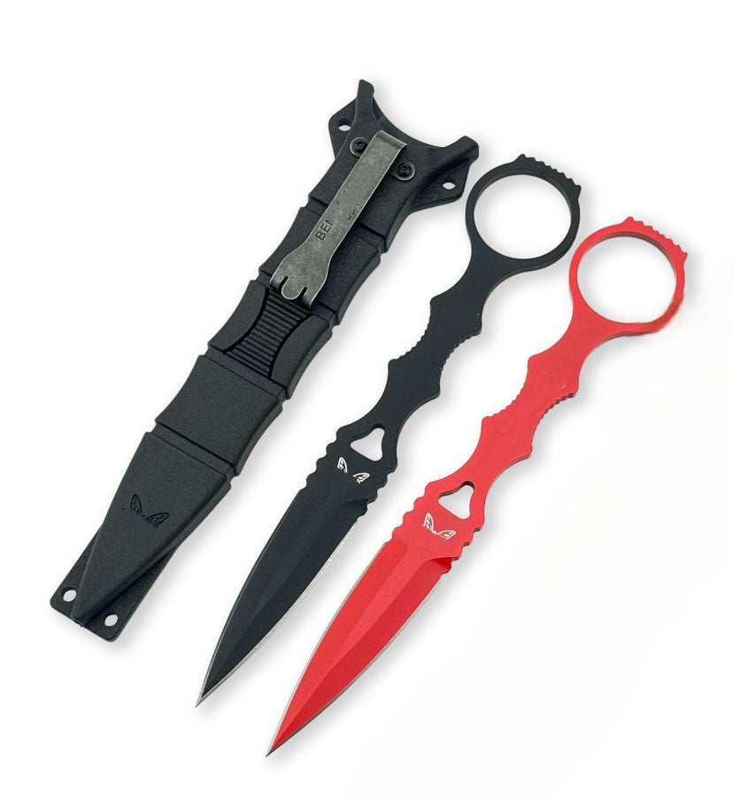 BM 176 SOCP Dagger with Logo D2 Fixed Blade w/ Sheath. Black or Red Choice.