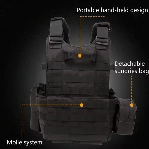 Black Tactical Plate Carrier.