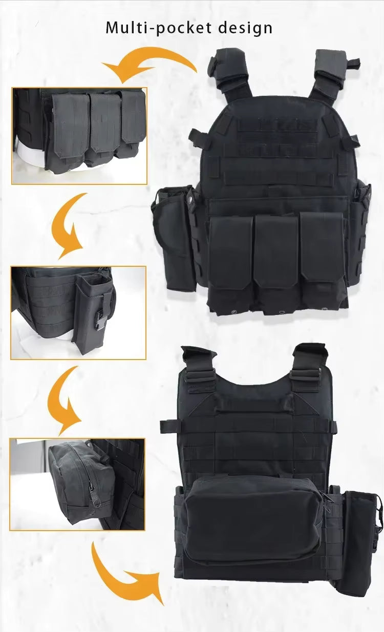 Black Tactical Plate Carrier.