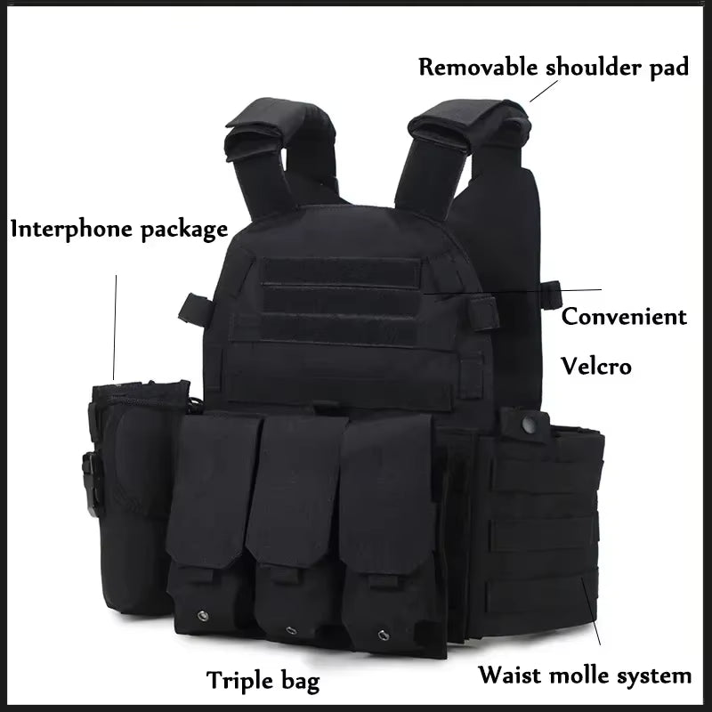 Black Tactical Plate Carrier.