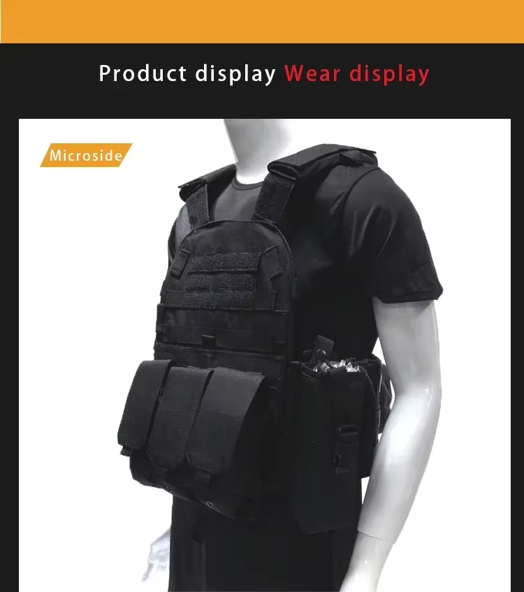 Black Tactical Plate Carrier.