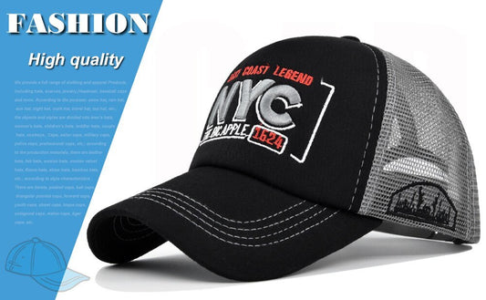 NEW YORK CITY THE BIG APPLE CHAPEAU DE STYLE CAMION BRODÉ EN 3D 