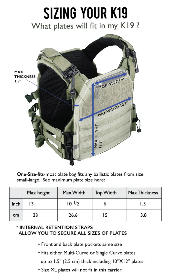 Kesons K Series Army Green K19 Quick release Heavy Duty Plate Carrier