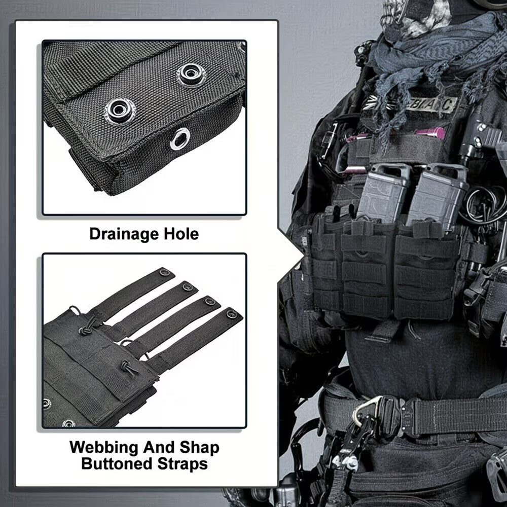 Loki-360 Tactical 3-Rifle Magazine MOLLE Black Pouch