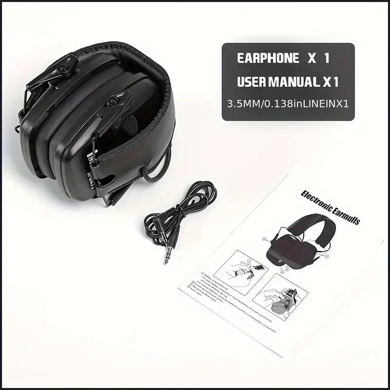 Electronic Shooters Tactical Ear Muffs. 22 DB, Slim, Anti-Noise Protection.