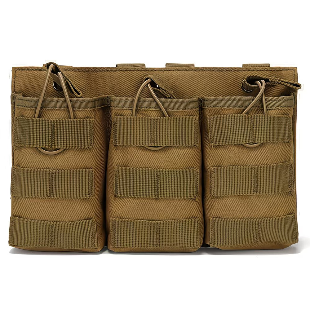 Loki-360 Tactical 3-Rifle Magazine MOLLE Tan Pouch
