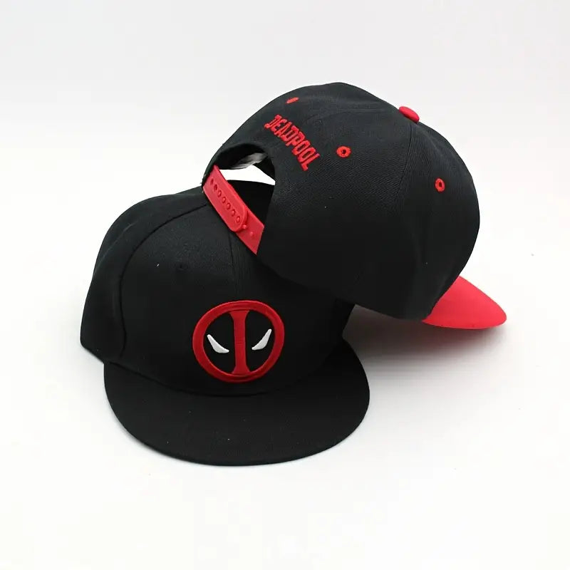 Deadpool Wide Rim Snapback Hats. Choice of 2 Colors
