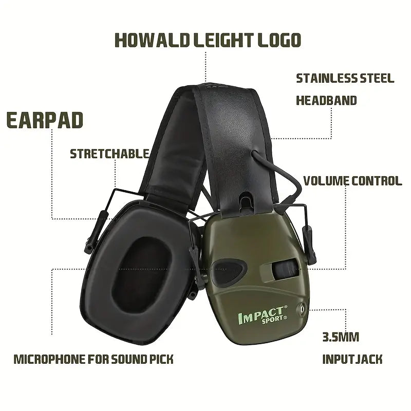 Shooting Earmuffs with Carrying Case & AUX Cable. 22db Electronic Volume control