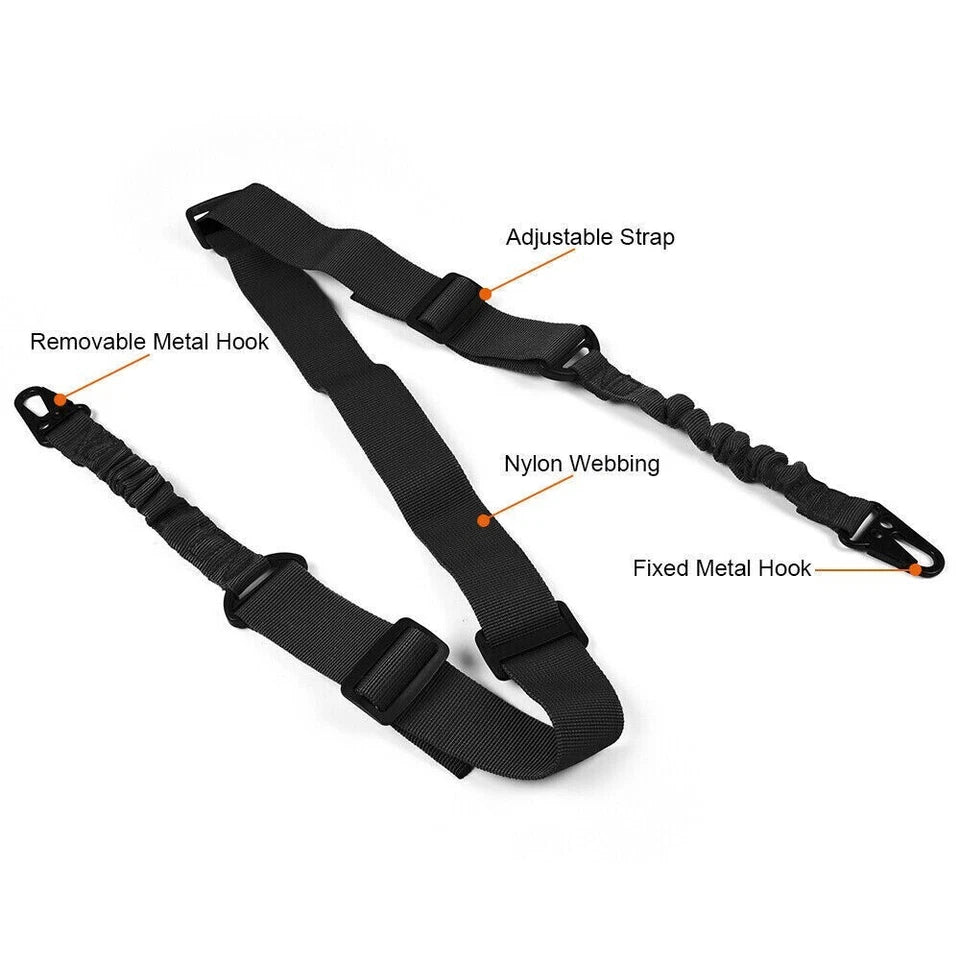 LOKI-360 TACTICAL 2-POINT RIFLE BUNGEE SLING IN BLACK & GREEN.