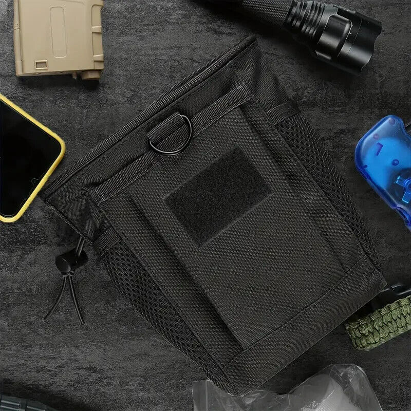 BLACK MOLLE DRAWSTRING DUMP POUCH & EDC, UTILITY POUCH