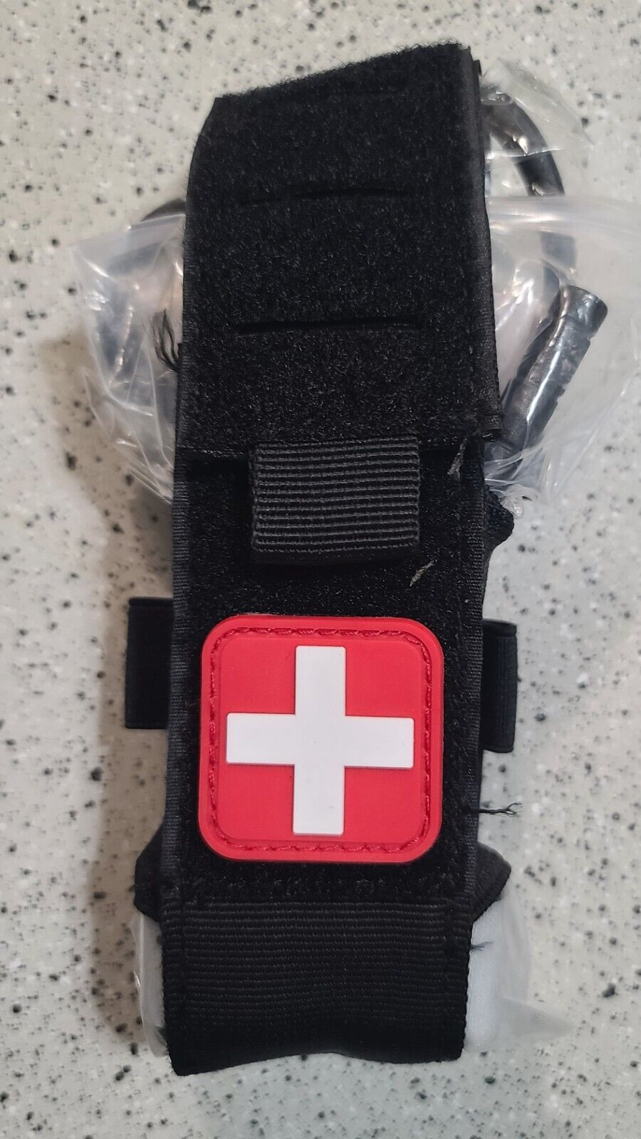 BLACK Tourniquet Pouch, With Trauma Shears and Rapid One Handed Tourniquet.