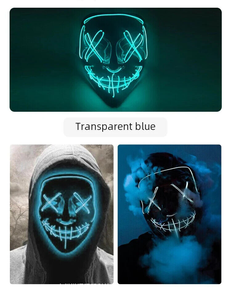 LA PURGE - LUMIÈRE AU NÉON, EFFRAYANT, MASQUE. 