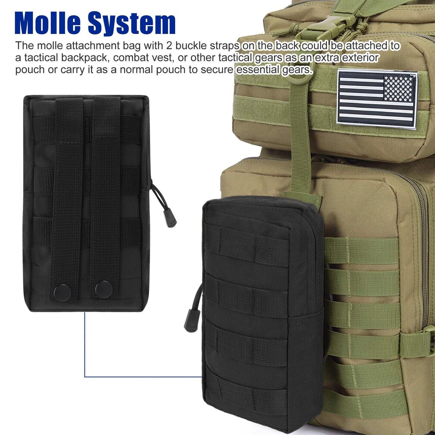 BLACK MOLLE EDC MULTI-PURPOSE POUCH
