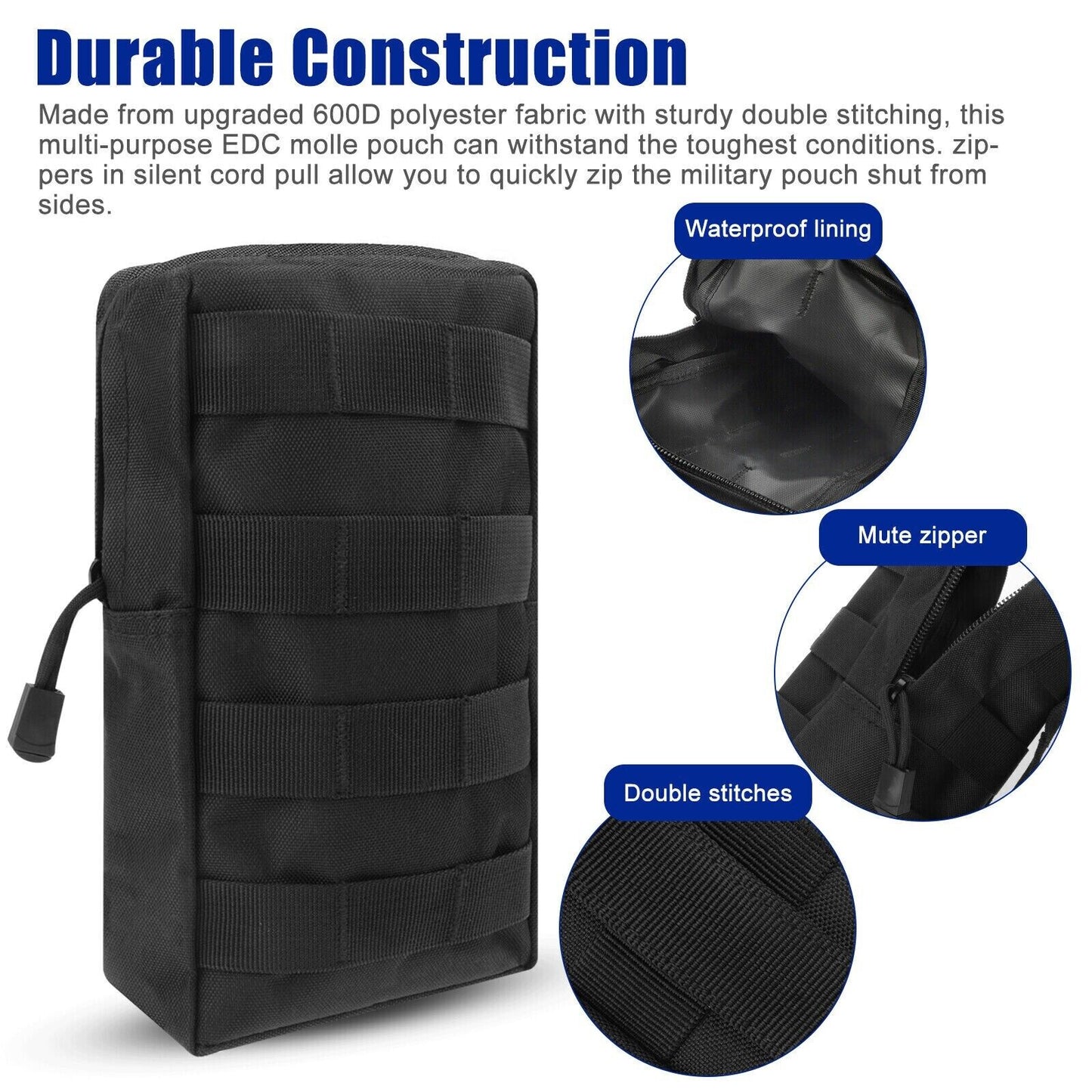 BLACK MOLLE EDC MULTI-PURPOSE POUCH