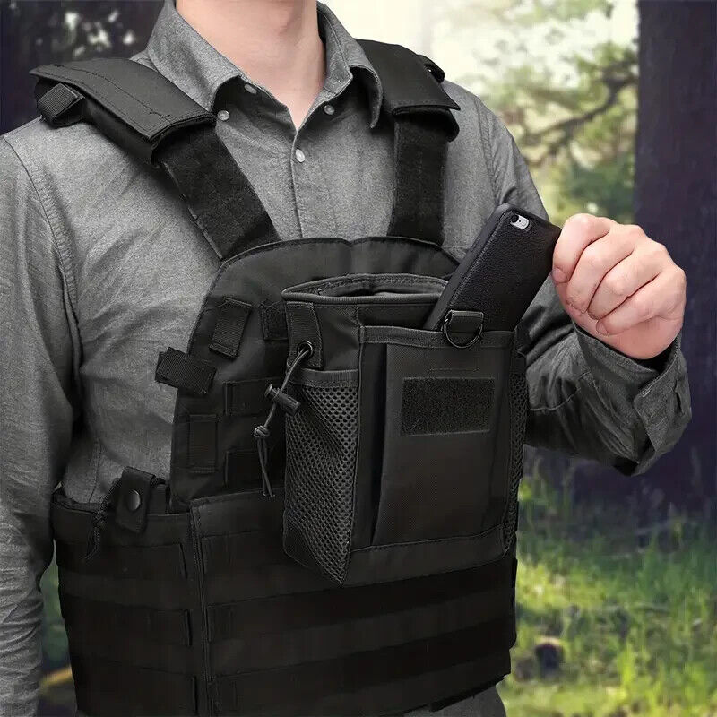 BLACK MOLLE DRAWSTRING DUMP POUCH & EDC, UTILITY POUCH