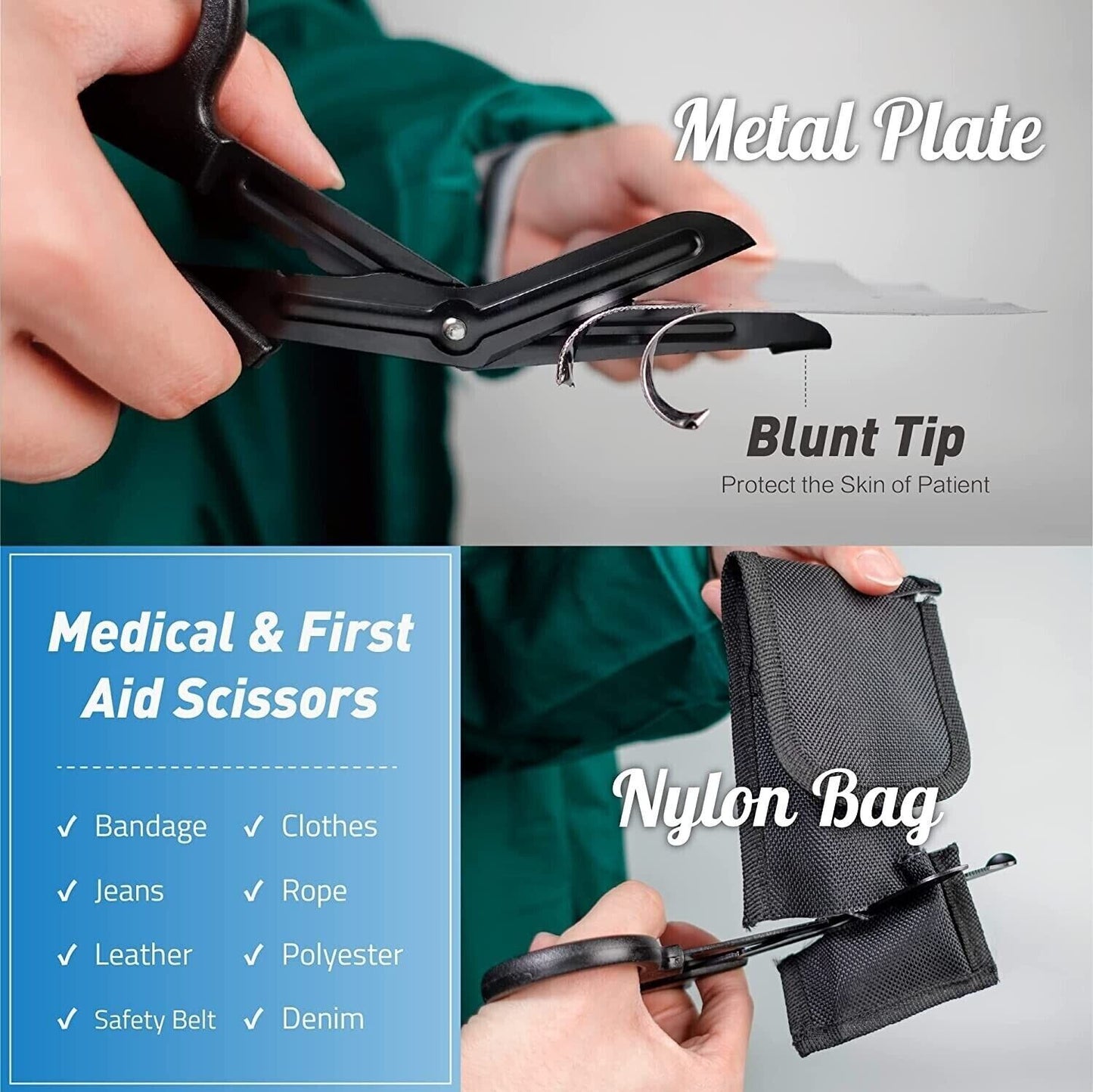 BLACK Tourniquet Pouch, With Trauma Shears and Rapid One Handed Tourniquet.