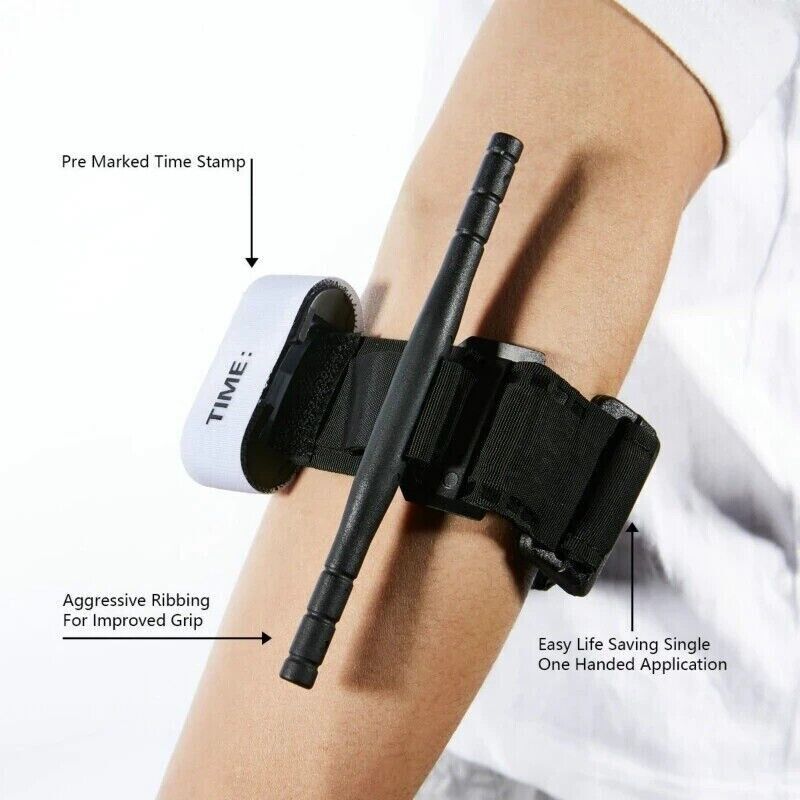 BLACK Tourniquet Pouch, With Trauma Shears and Rapid One Handed Tourniquet.